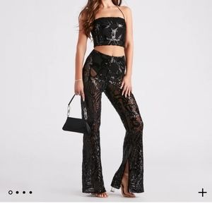 Windsor sheer sequin pants